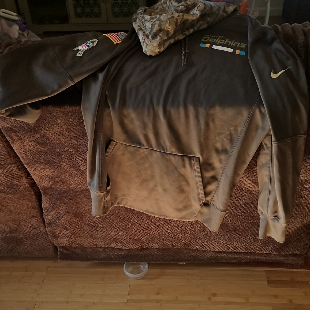 Nike Green Miami Dolphins Veteran's Day - Support Troops Jacket - Men's Medium